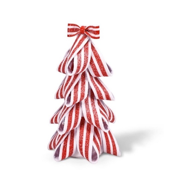 NWT Target Bullseye Playground 8” Peppermint Ribbon Trees, Holiday decor - Picture 1 of 3